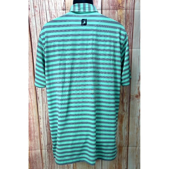 FootJoy Green and Black Striped Polo Shirt - Picture 2 of 5